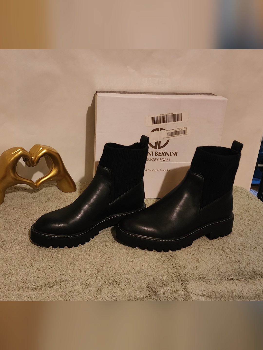 Giani Bernini Women’s Black Chelsea Knit Ankle Boots